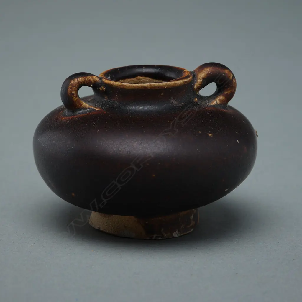 Stoneware ring-handled bottle – Sawankhalok - c.14thC, Image 1++